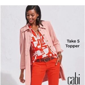 CAbi Pink Take 5 Topper Lightweight Pink Trench
